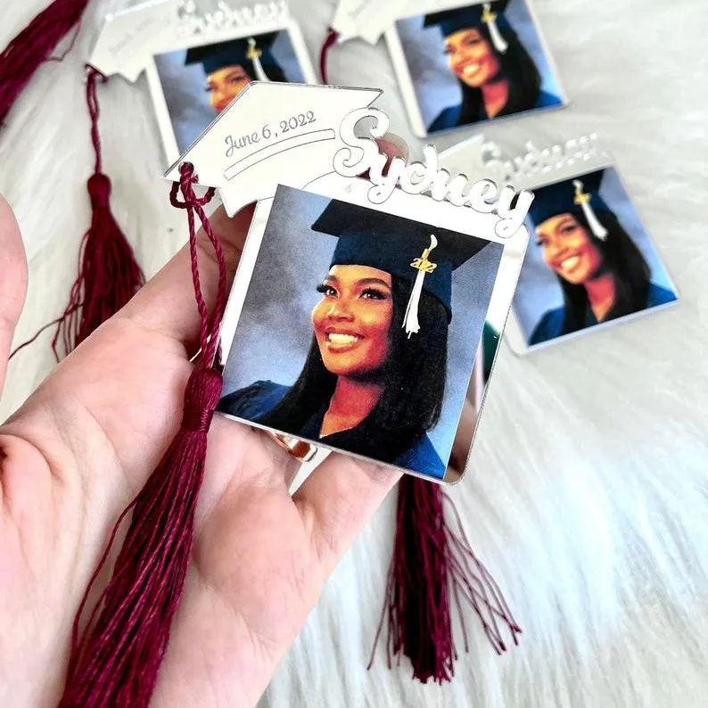 Custom Graduation Photo Magnet, Graduation Cap, Class of 2025, Graduation Gifts for Her, College Graduation Frame, Graduation Party Favors