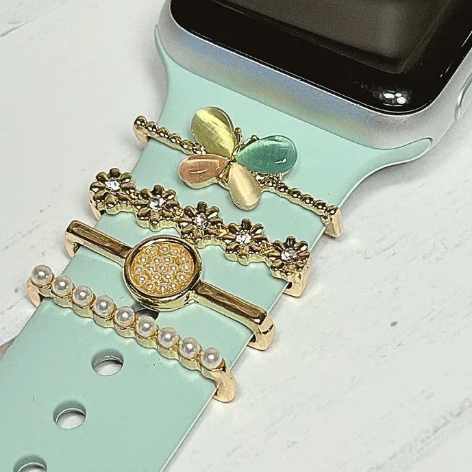 Stackable Watchband Charms Butterfly Watch Bars Apple Watch Band Accessories Gift Watch Jewelry - namenecklace