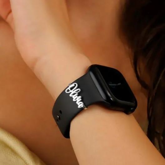 Watch Band Charm in Sterling Silver ? Personalized Watch Jewelry ? Watch Strap Charm ? Custom Name Charm for Watch Band - namenecklace