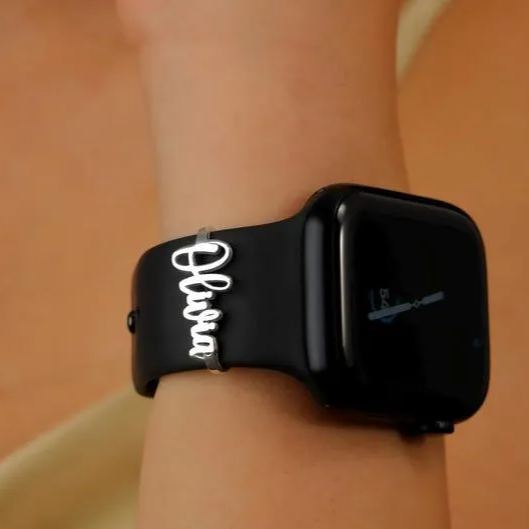 Watch Band Charm in Sterling Silver ? Personalized Watch Jewelry ? Watch Strap Charm ? Custom Name Charm for Watch Band - namenecklace