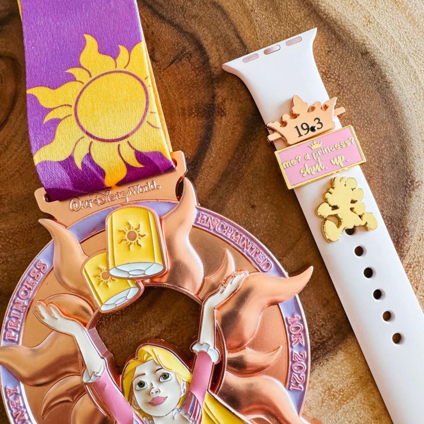 Custom Watch Band Accessory Charm Jewelry Princess Challenge Mileage Bar | Runner Bling - namenecklace