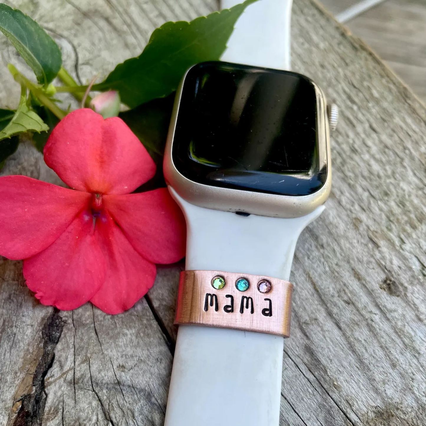 Personalized Watch Band Charm, Mother's Day Gift, Birthstone Watch Bracelet with Birthstones, Custom Charm for Watch, Gift For Grandma - namenecklace
