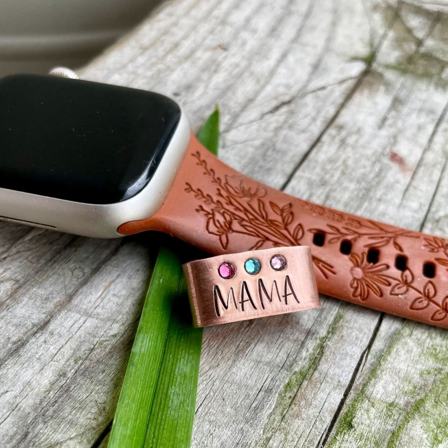 Personalized Watch Band Charm, Mother's Day Gift, Birthstone Watch Bracelet with Birthstones, Custom Charm for Watch, Gift For Grandma - namenecklace