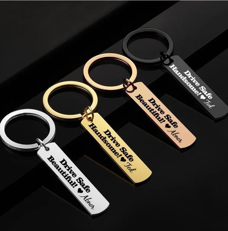 Personalized Drive Safe Handsome Beautiful Keychain - Custom Drive Safe Keychain - Valentine's Day Gift