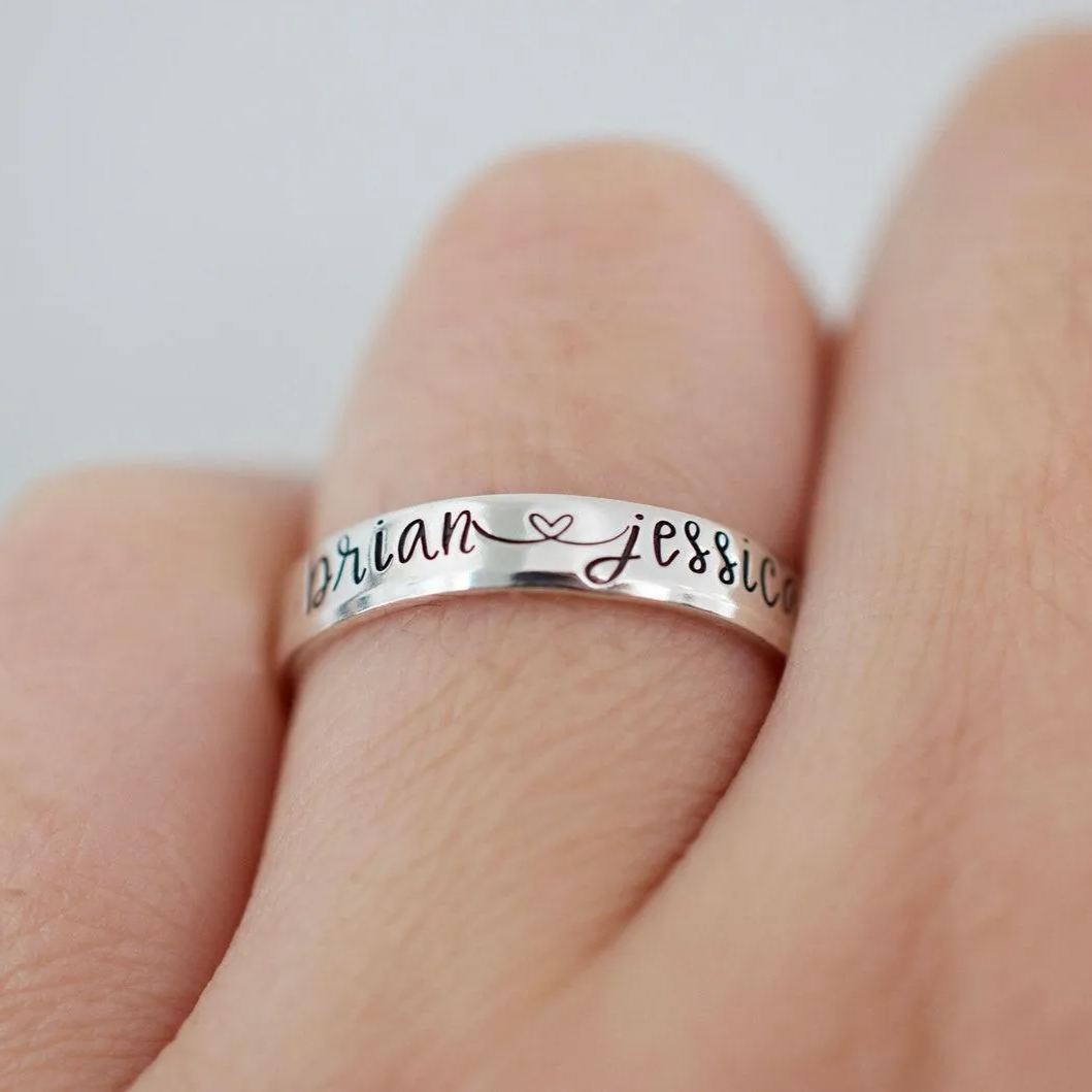 Anniversary Gifts Custom Name Ring Personalized Name Couple's Ring Wedding Gifts