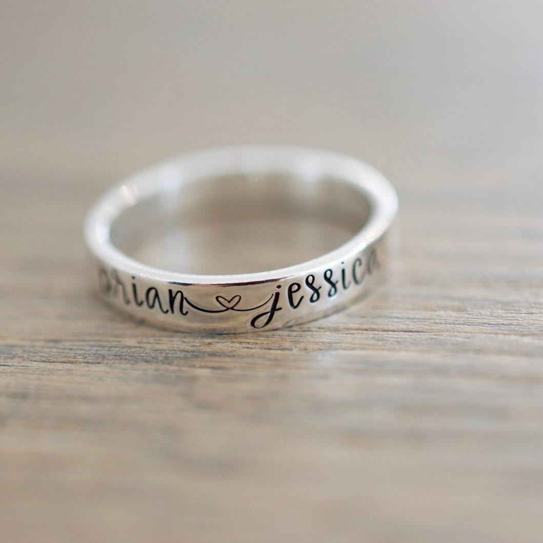 Anniversary Gifts Custom Name Ring Personalized Name Couple's Ring Wedding Gifts
