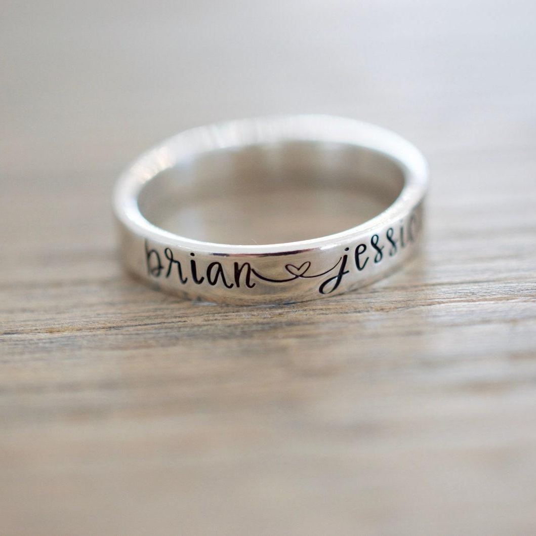 Anniversary Gifts Custom Name Ring Personalized Name Couple's Ring Wedding Gifts