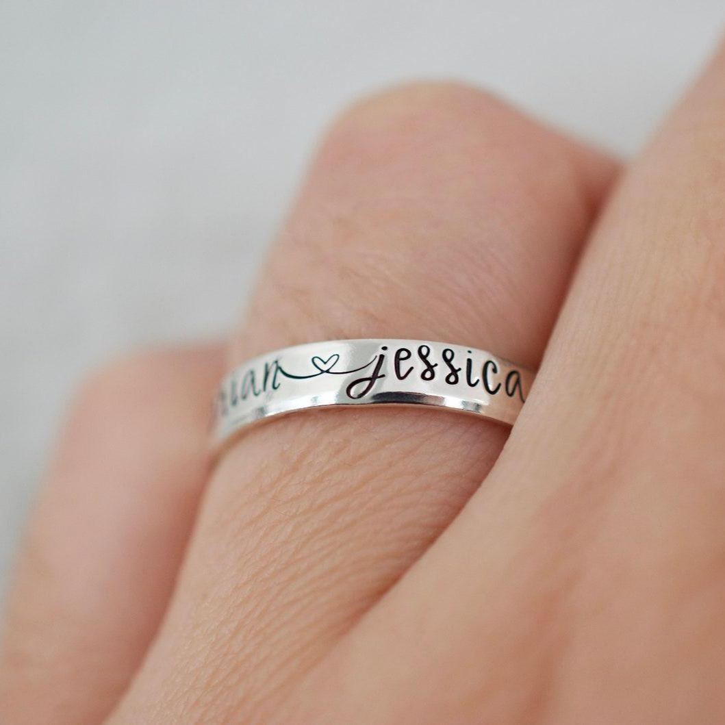 Anniversary Gifts Custom Name Ring Personalized Name Couple's Ring Wedding Gifts
