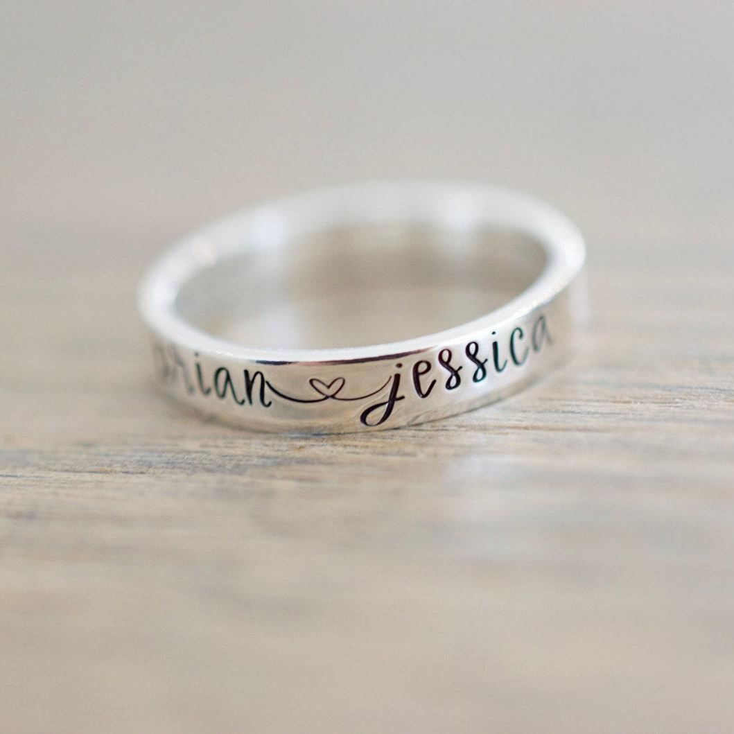 Anniversary Gifts Custom Name Ring Personalized Name Couple's Ring Wedding Gifts