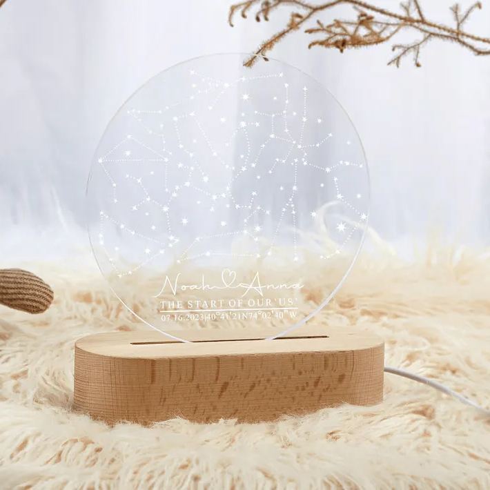 Custom Star Map by Date Night Light – Personalized Anniversary Gift, Unique Engagement Present, Wedding Keepsake, Starry Night Constellation Map