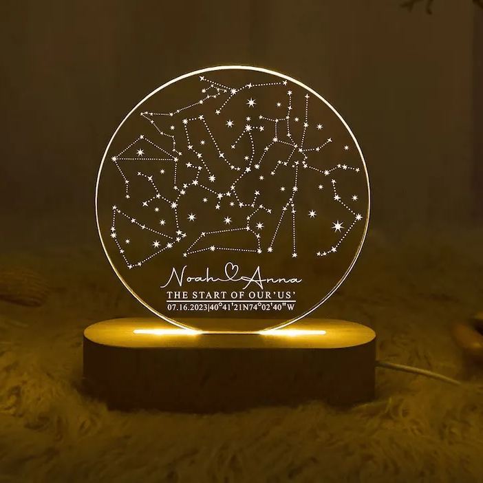Custom Star Map by Date Night Light – Personalized Anniversary Gift, Unique Engagement Present, Wedding Keepsake, Starry Night Constellation Map