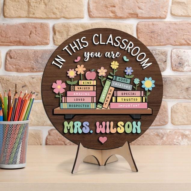 Custom Teacher 3D Door Hanger, In this Classroom You Are, Cute Teacher Door Sign, Back to School Gift, Custom Teacher Name, Classroom Decor