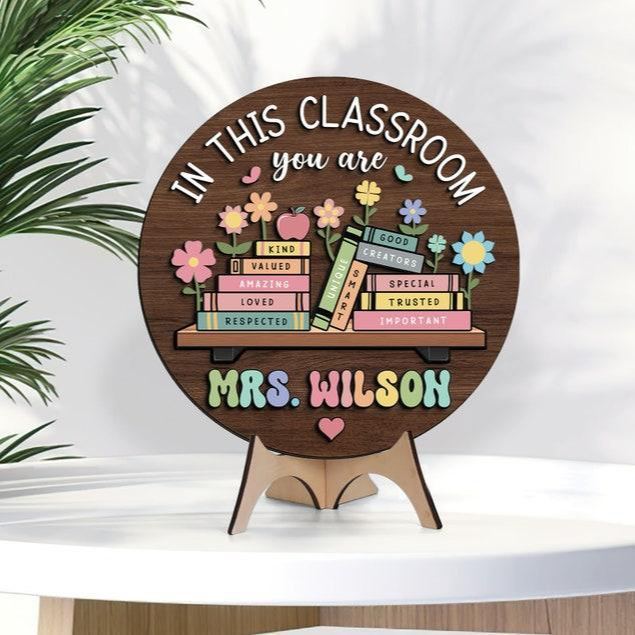 Custom Teacher 3D Door Hanger, In this Classroom You Are, Cute Teacher Door Sign, Back to School Gift, Custom Teacher Name, Classroom Decor