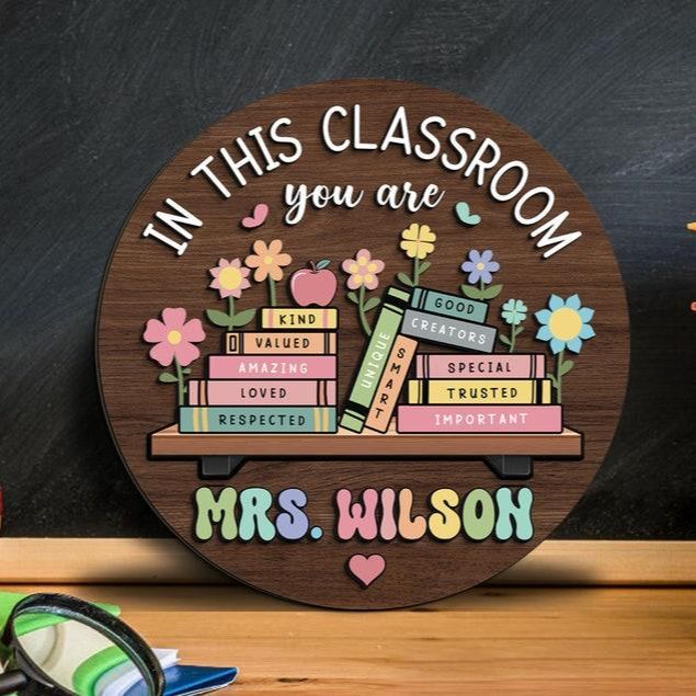 Custom Teacher 3D Door Hanger, In this Classroom You Are, Cute Teacher Door Sign, Back to School Gift, Custom Teacher Name, Classroom Decor