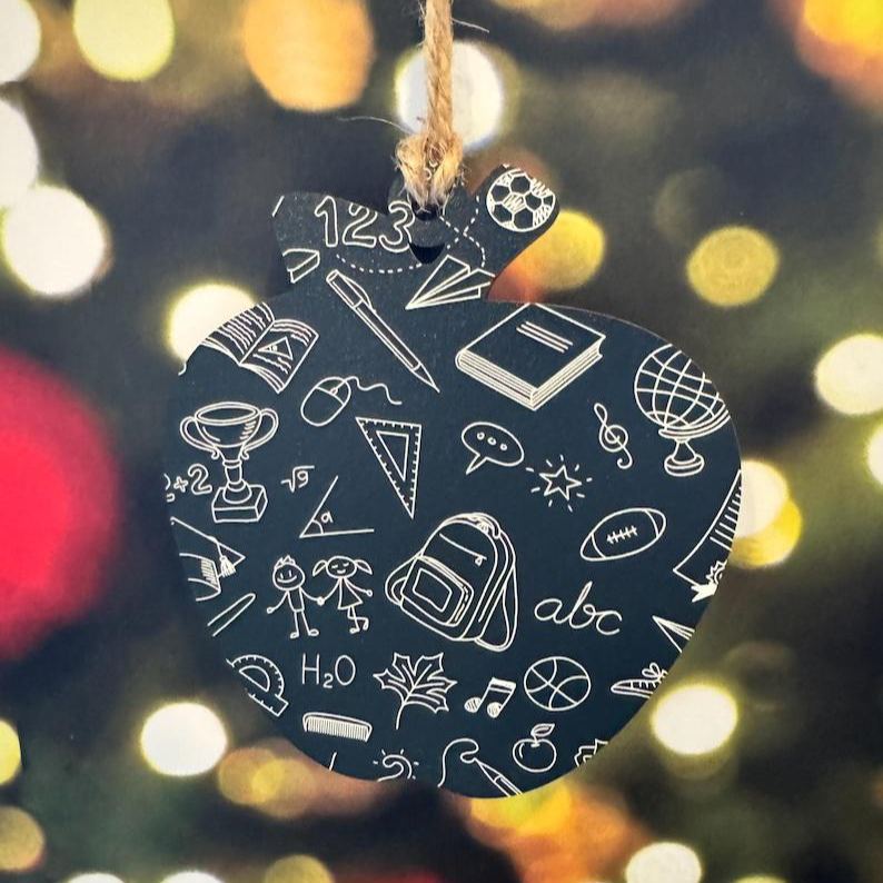 Personalized Teacher Shaker Ornament Custom Teacher Apple Ornament with Student Names Engraved