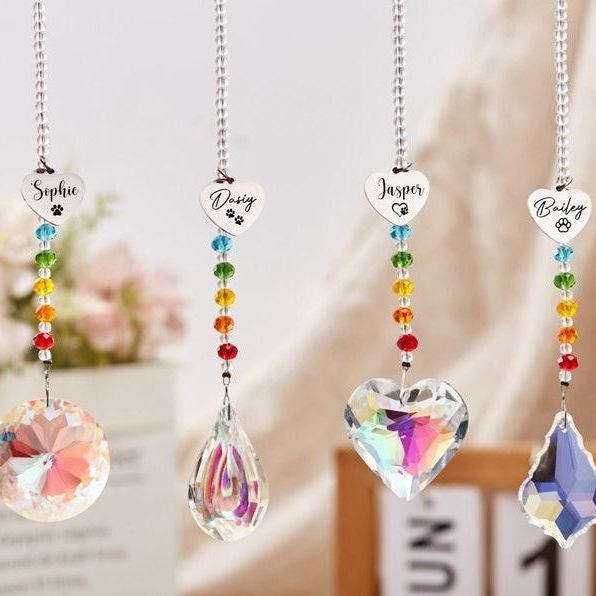 Personalized Pet Memorial Suncatcher Custom Rainbow Bridge Suncatcher  Pet Remembrance Gift Pet Loss Gift