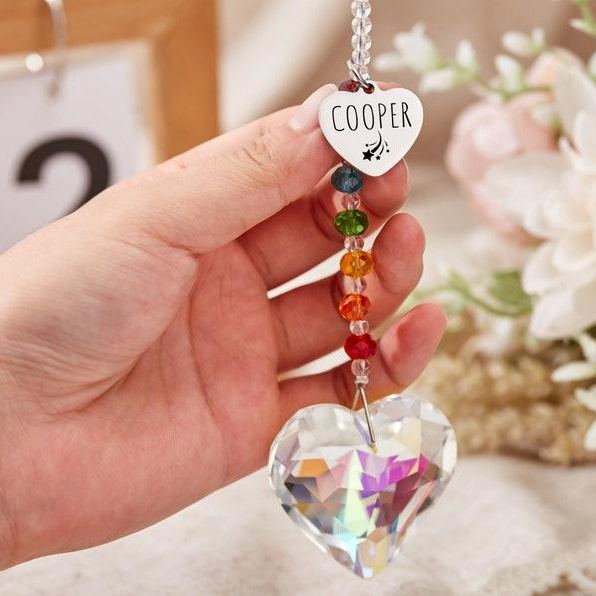 Personalized Pet Memorial Suncatcher Custom Rainbow Bridge Suncatcher  Pet Remembrance Gift Pet Loss Gift