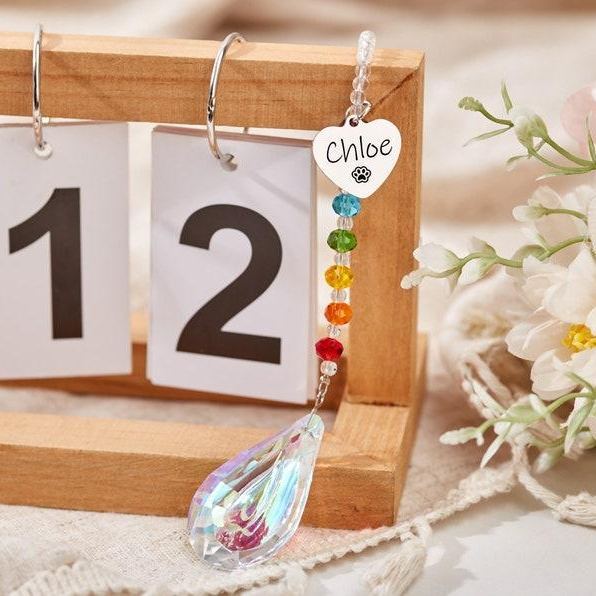 Personalized Pet Memorial Suncatcher Custom Rainbow Bridge Suncatcher  Pet Remembrance Gift Pet Loss Gift