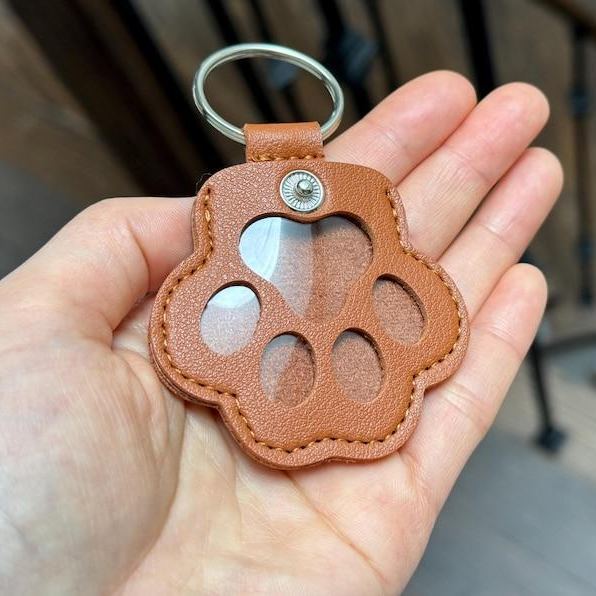 Personalized Leather Pet Hair Memorial Keychain Custom Pet Fur Keepsake Pet Loss Gift Dog Cat Remembrance Keyring
