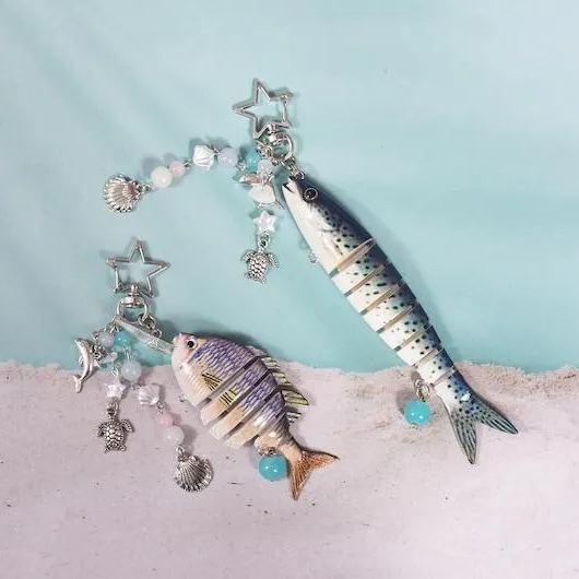 Parent-child Fish Lure Keychain, Fish bait keychain, Fishing Keychain, Fish Bag Charm, Gift For Father