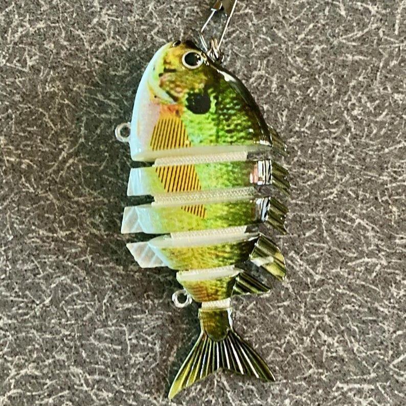 Realistic Fishing Lure Keychains & Backpack Hangers Jointed Fish Designs Gifts for Him