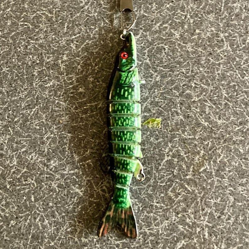 Realistic Fishing Lure Keychains & Backpack Hangers Jointed Fish Designs Gifts for Him
