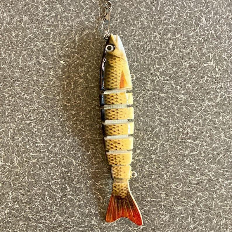 Realistic Fishing Lure Keychains & Backpack Hangers Jointed Fish Designs Gifts for Him