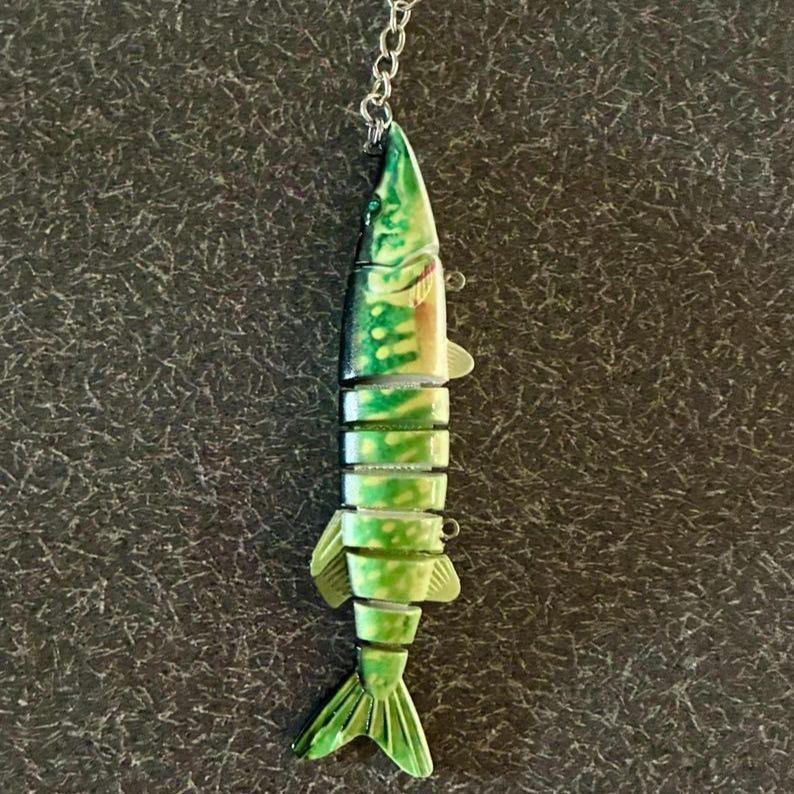 Realistic Fishing Lure Keychains & Backpack Hangers Jointed Fish Designs Gifts for Him