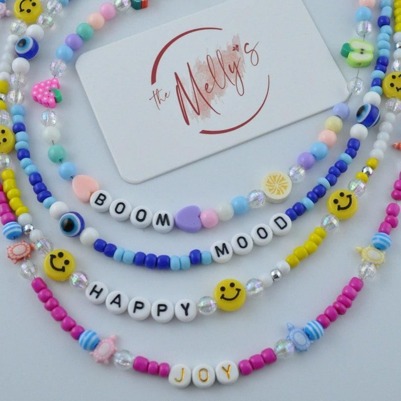 Personalized Beaded Dog Name Necklace Custom Dog Breed & Name Beaded Necklace |Handmade Pet Lover Gift