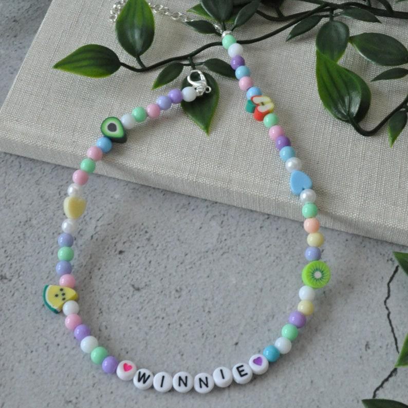 Personalized Beaded Dog Name Necklace Custom Dog Breed & Name Beaded Necklace |Handmade Pet Lover Gift