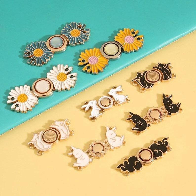 Jeans Waist Button Buckle-2Pcs Waistband Tightener Adjuster Sewing Hook and Eye Clip Clasp Pins for Pant/Skirt/Collar