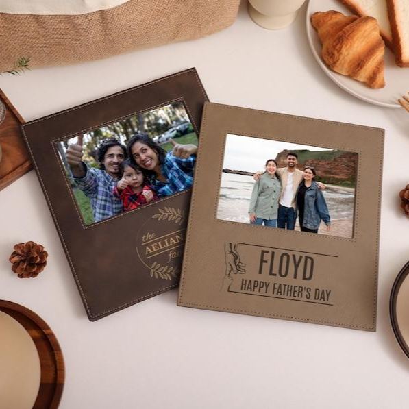 Custom Engraved Leather Photo Frame Personalized Anniversary Gift for Couples Anniversary Gifts