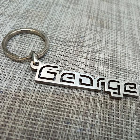 Custom Engraved Keychain Personalized Name Tag Monogrammed Keychain Custom Gift for Dad New Driver Gift Key Fob