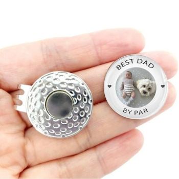 Custom Photo Golf Ball Marker & Hat Clip Set, Golf Gift for Man, Gift for Golfer, Fathers Day Gift, Gift for Husband, Fathers Day Grandpa - GiftlabAU