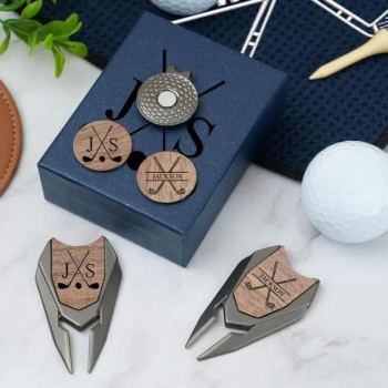 Personalized Groomsmen Golf Sets, Custom Divot Tool, Golfers Gifts, Engraved Golf Ball Marker Set, Golf Turf Tools, Groomsman Proposal Gifts