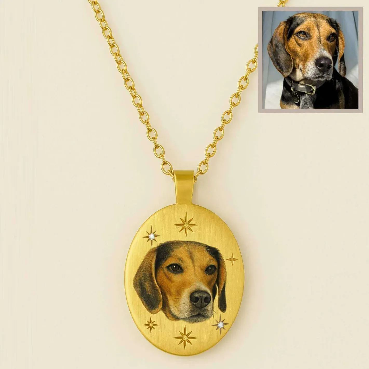 Vintage Custom Pet Photo Necklace Personalized Pet Portrait Necklace Custom Vintage Pet Necklace