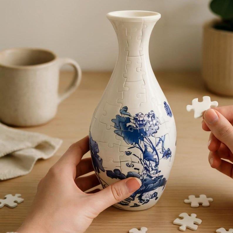 Custom Photo 3D Puzzle Planter Vase for Home Decoration 160 Pieces DIY Flower Vase Perfect Housewarming Gift