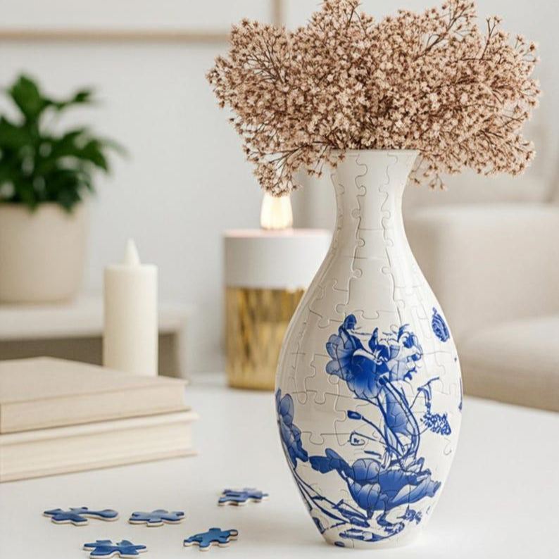 Custom Photo 3D Puzzle Planter Vase for Home Decoration 160 Pieces DIY Flower Vase Perfect Housewarming Gift