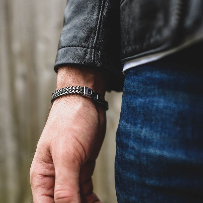 Personalised Men's Stainless Steel Bracelet Engraved  Stainless Steel  Personalized Bracelet  Christmas Gift for Him