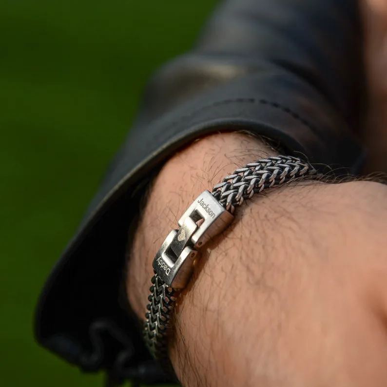 Personalised Men's Stainless Steel Bracelet Engraved  Stainless Steel  Personalized Bracelet  Christmas Gift for Him