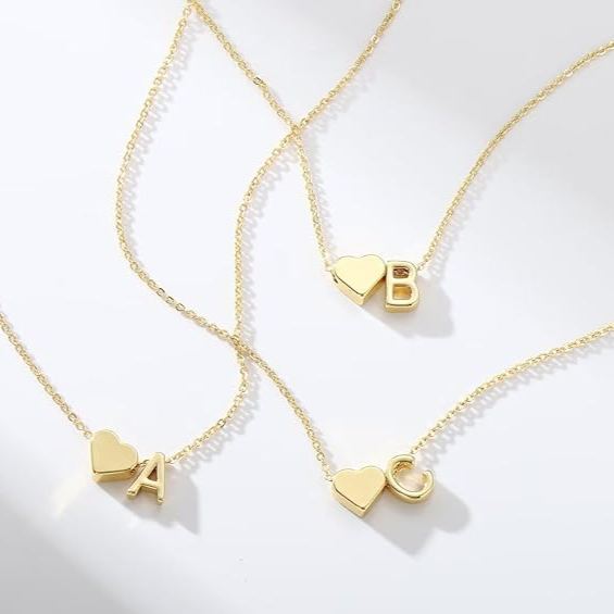 Personalized Heart Initial Necklace & Custom Letter Pendant Minimal or Sparkling Version for Every Style  Gifts for Women
