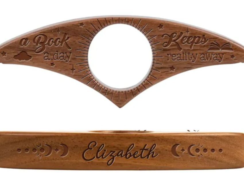 Personalized Book Page Holder for Book Lovers & Custom Name Wooden Reading Accessory Unique Handmade Reading Gift