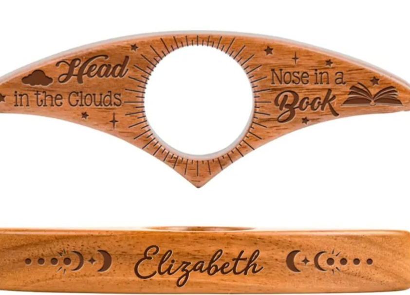 Personalized Book Page Holder for Book Lovers & Custom Name Wooden Reading Accessory Unique Handmade Reading Gift