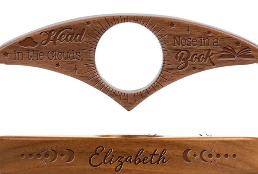 Personalized Book Page Holder for Book Lovers & Custom Name Wooden Reading Accessory Unique Handmade Reading Gift