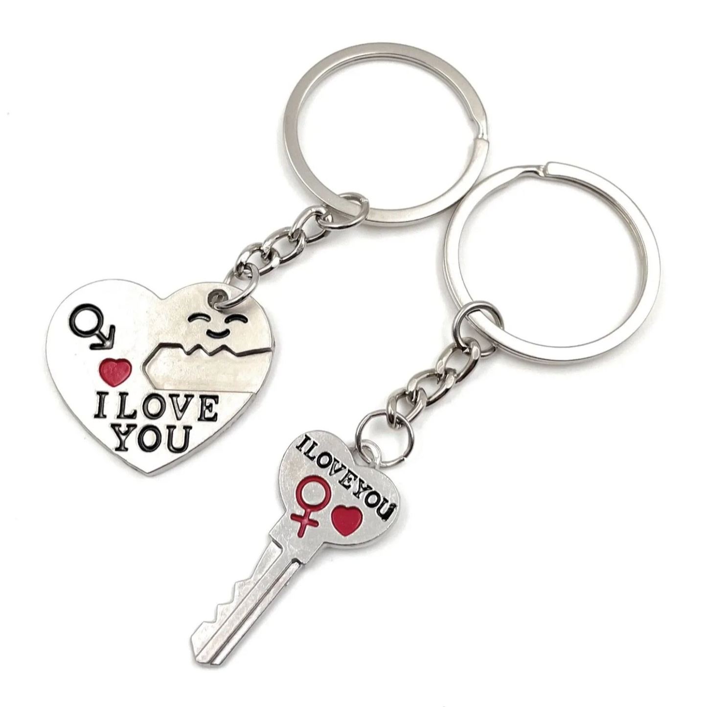 Love Key Matching Keychain Set  Heart & Couple Keychain – Romantic Metal Pendant Gift for Lovers