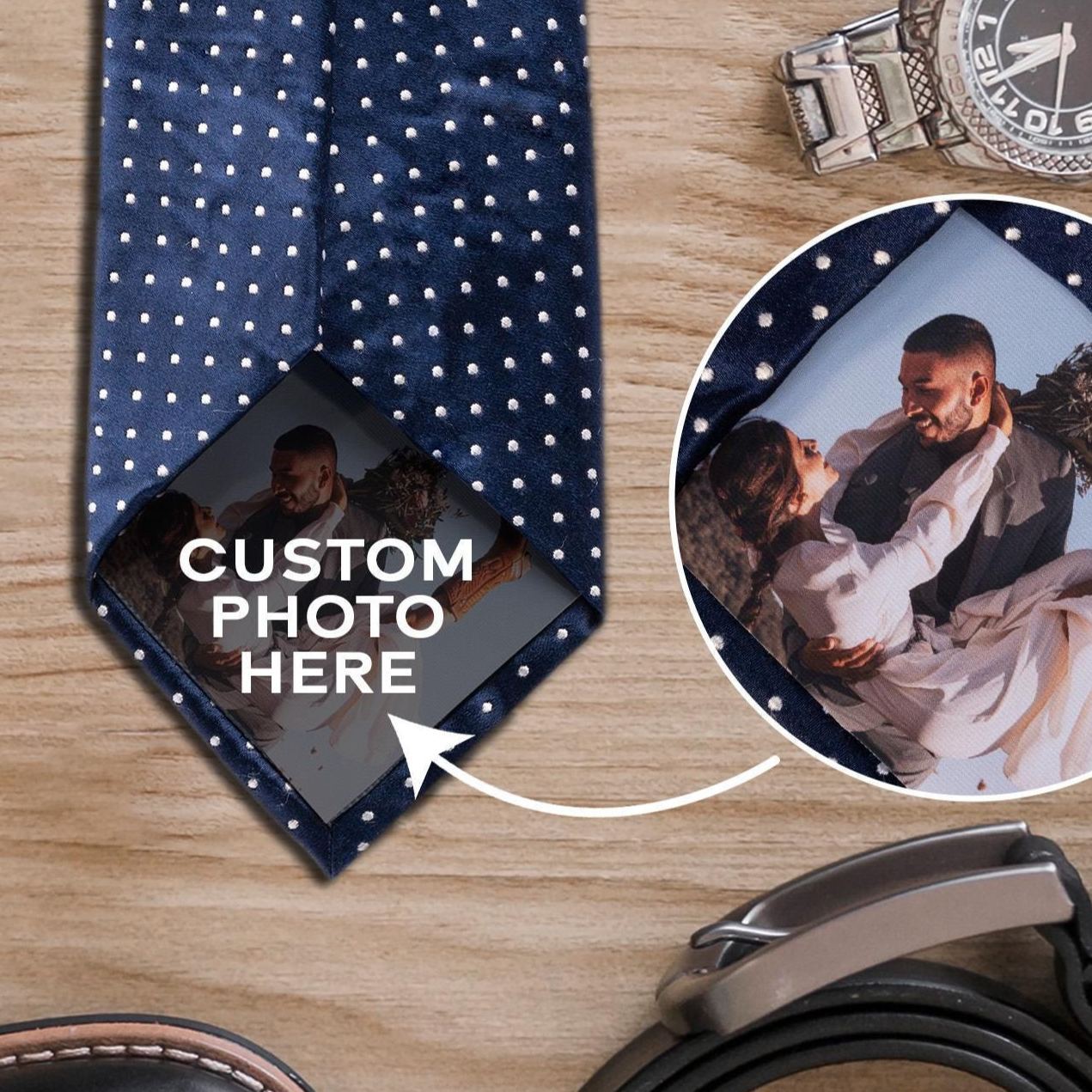 Personalized Photo Tie Patch Custom Picture Tie Patch Peel and Stick Fabric Tie Patch with Custom Photo Gifts for Him