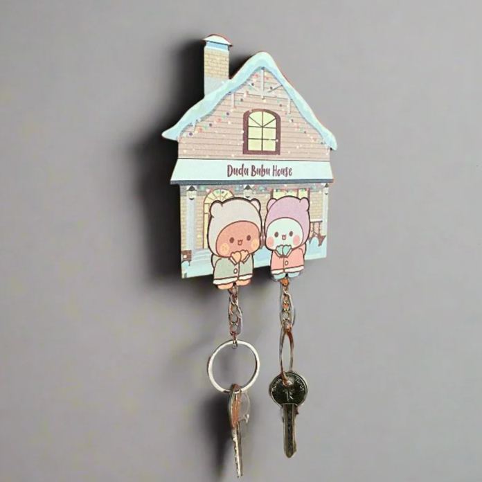 Custom Bear Couple Key Holder Personalized Puzzle-Style Key Holder Set Premium Wood Seasonal Decor