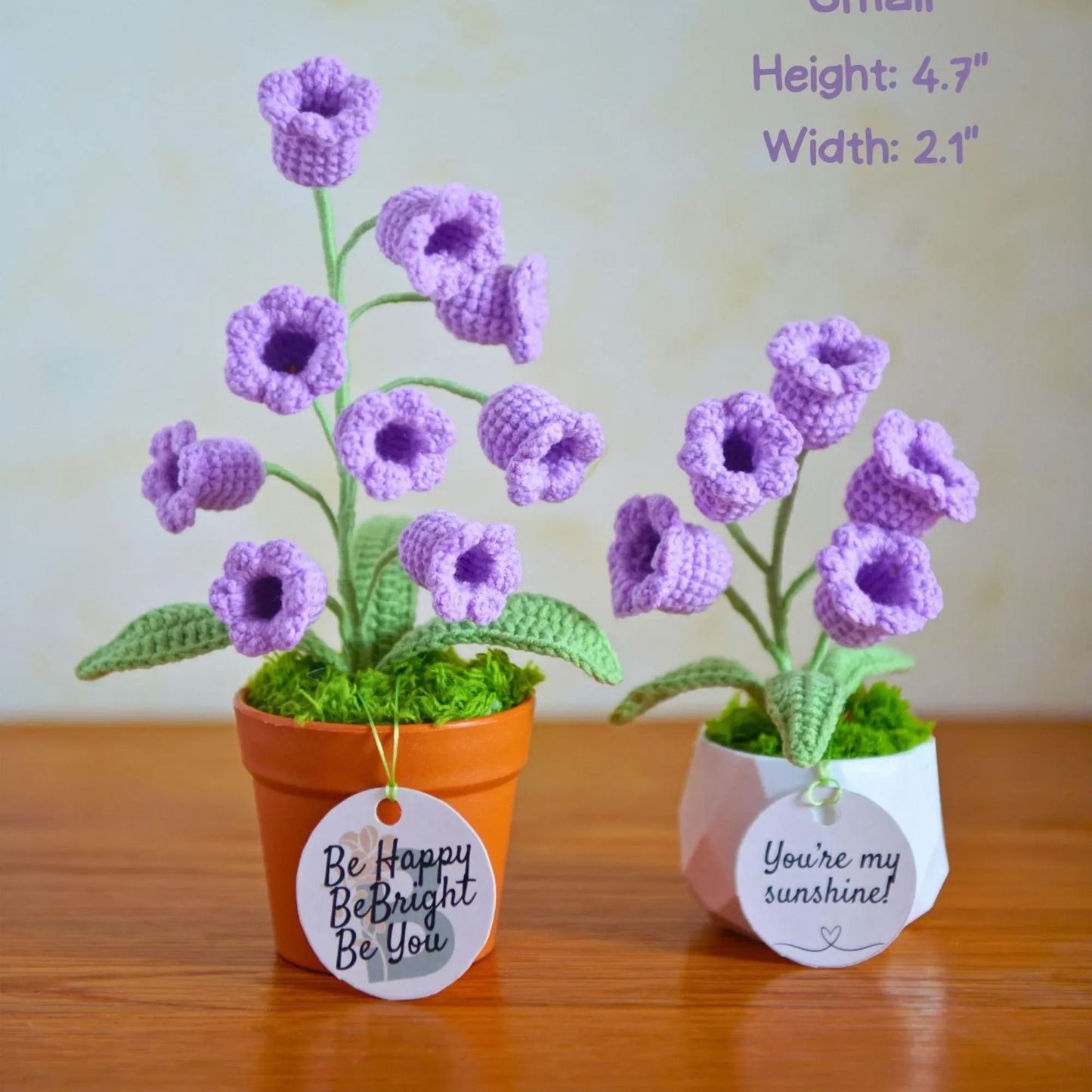 Customizable Card Handmade Lily of the Valley Night Light Personalized Potted Crochet Flower Lamp Handmade Crochet Flower Night Light