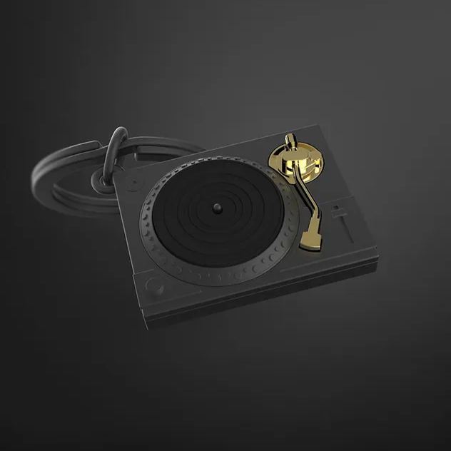 Vintage Belgian Turntable Keychain – Retro Belgium-Inspired Vinyl Player Mini Charm Christmas Gifts