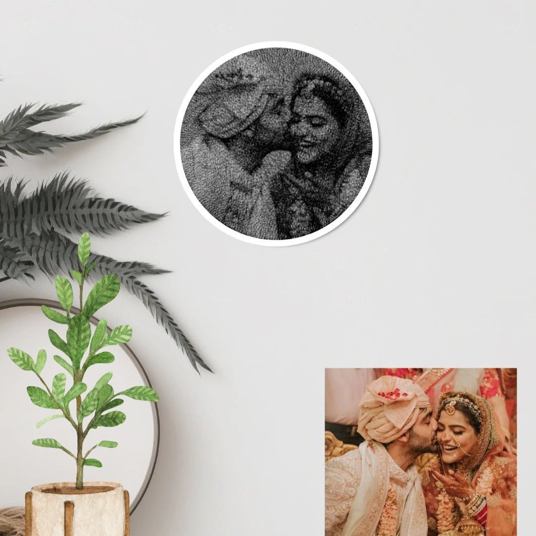 Personalized Photo String Kit Thread Portrait Art Framed Square Shape Couple Thread Memories